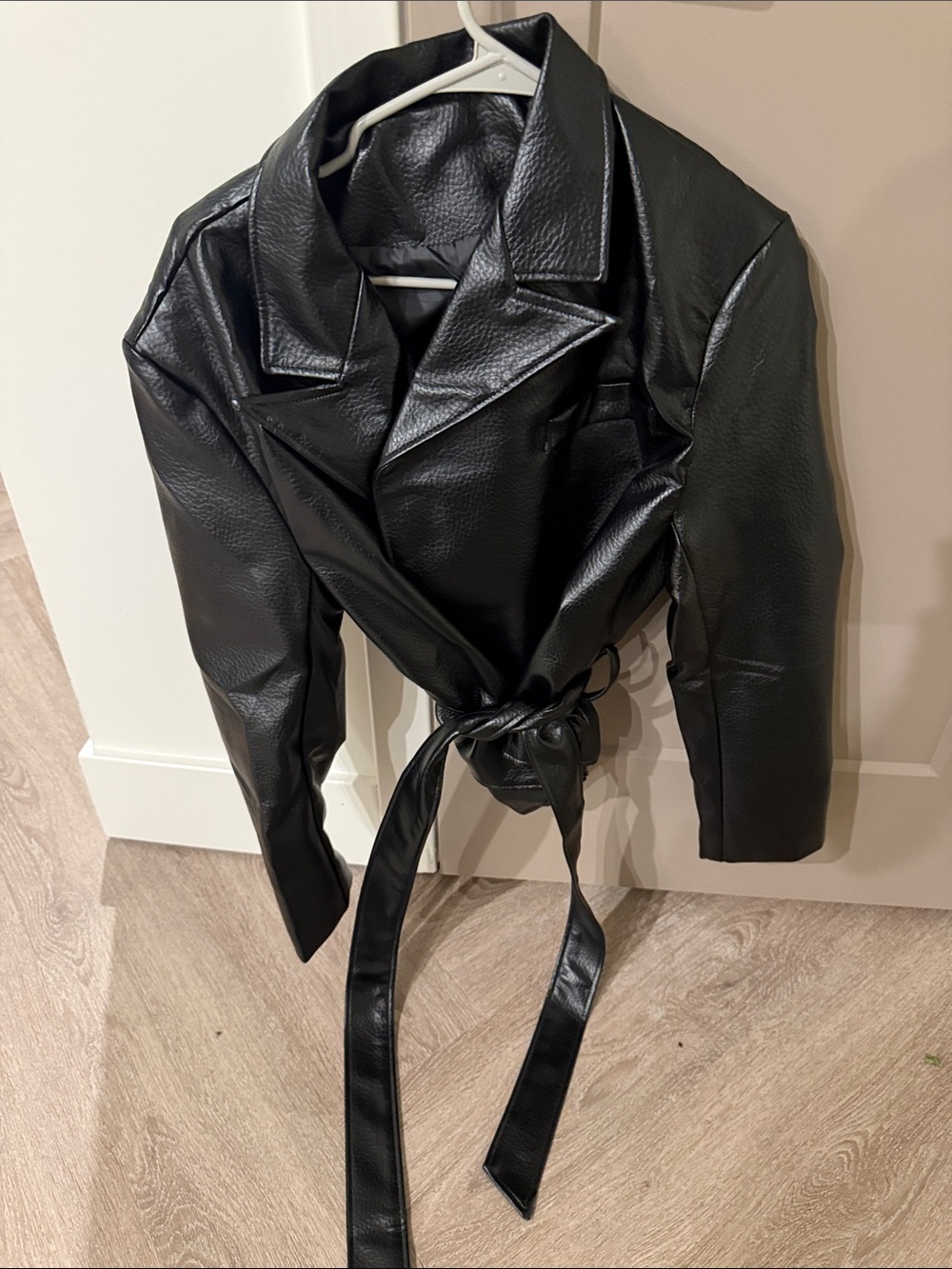 Zara wrap faux leather jacket